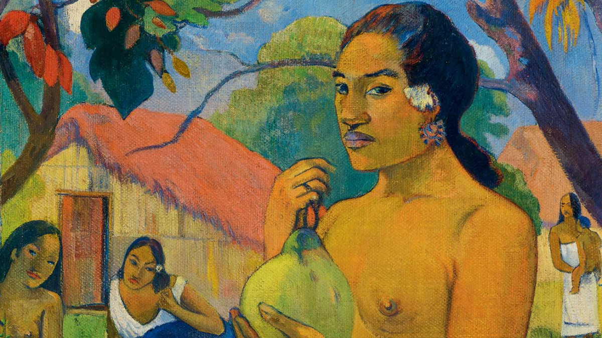 Paul Gauguin, Eü haere ia oe (Où vas tu ?), La Femme au fruit , 1893, huile sur toile, 92,5 × 73,5 cm, Musée d’État de l’Ermitage, Saint Pétersbourg / Paul Gauguin